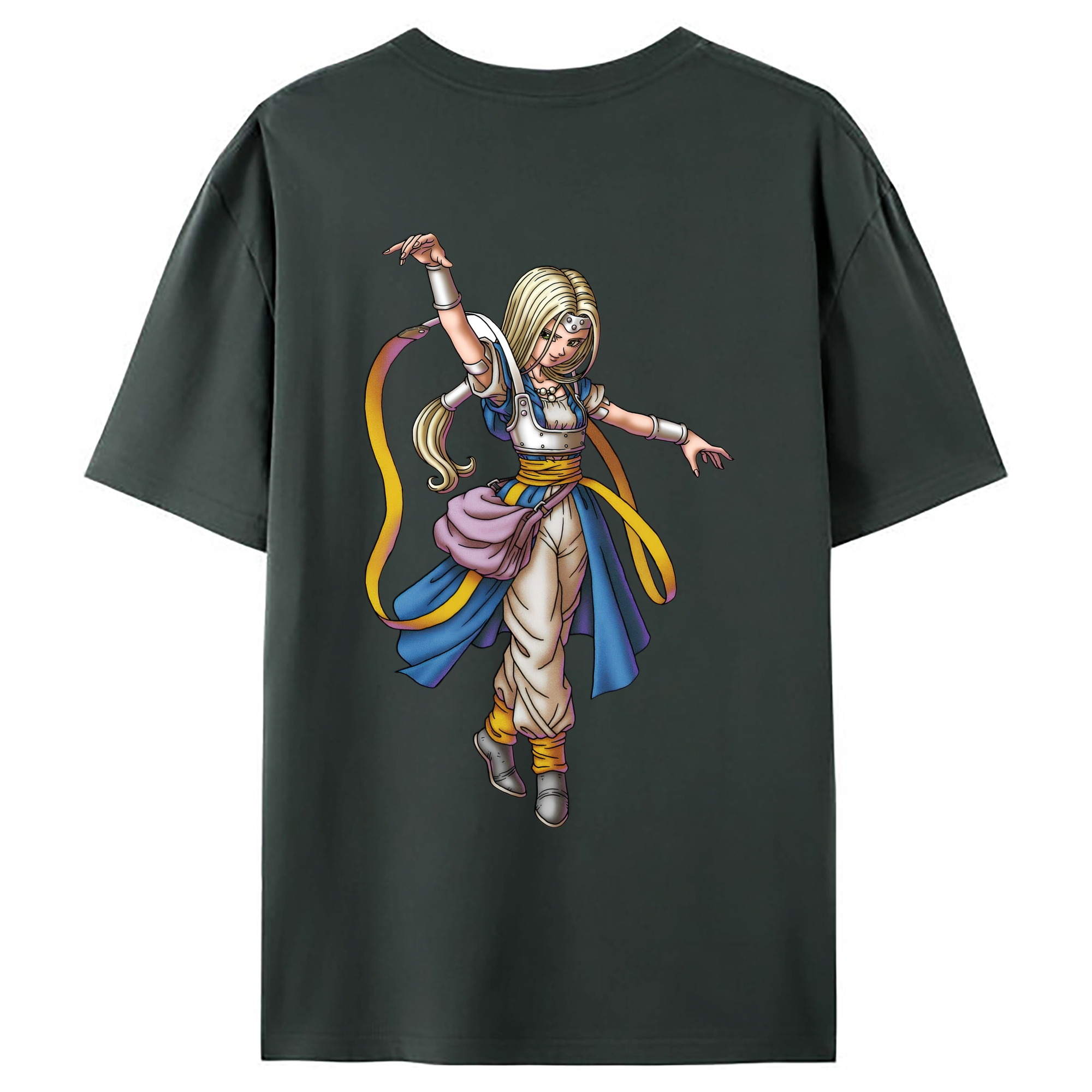 （画像用） ドラゴンクエスト Doragon Kuesuto Dragon Quest 綿100％ メンズ半袖Tシャツ（バックプリント） 通気性